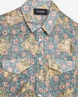 CHEMISE IMPRIMEE WESTERN FLOWERS EN MOUSSELINE DE SOIE
