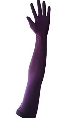 Seeksmile Classic Adult Size 22" Length Spandex Gloves (Free Size, Purple)