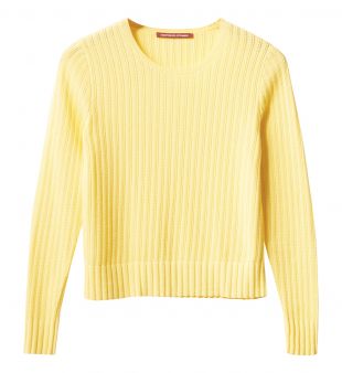 Pull court en maille côtelée