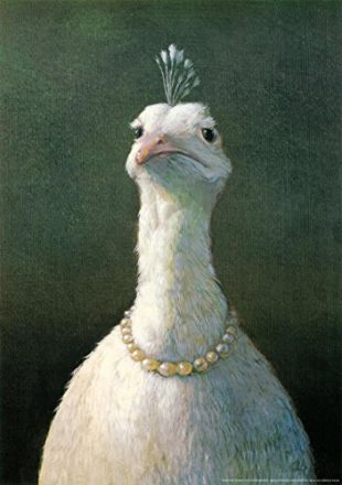 Fowl with Pearls Art Print by Michael Sowa 17 x 23in