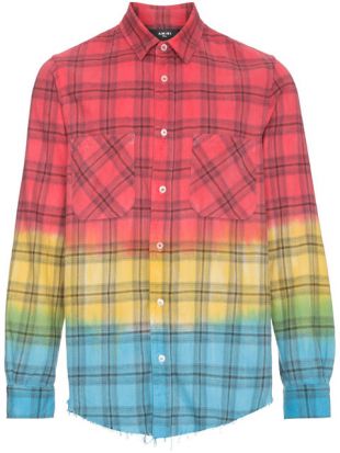Chemise à Carreaux Et Effet Tie Dye