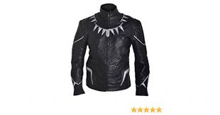 New Infinity War Black Panther Faux Leather Cosplay Jacket XXS 5XL Black