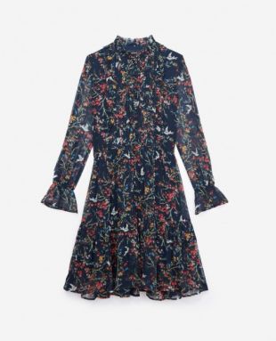 Robe soie noire Blue Bird