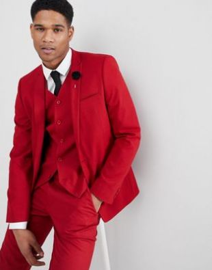 Veste de costume slim Rouge écarlate