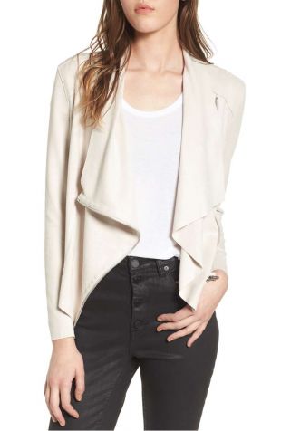drape front faux suede jacket blanknyc