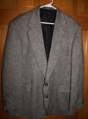 Vintage pour homme Sport Coat à chevrons gris Taille 46 1970