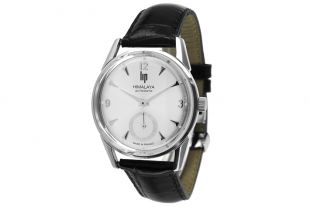 montre Lip Himalaya 40 mm acier silver bracelet cuir noir nouveau 2015 671240