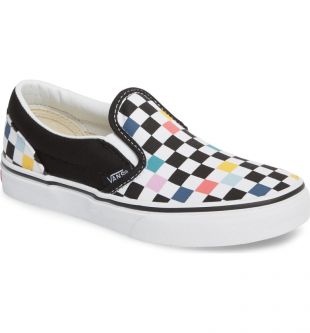 multi coloured check vans