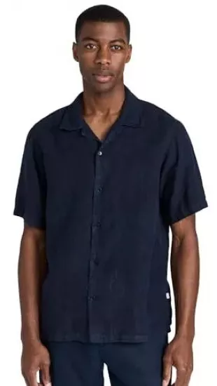 Julio 5029 Short Sleeve Lyocell & Linen Button Up Camp Shirt