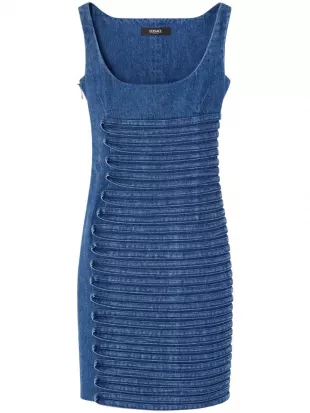 Applique Denim Midi Dress