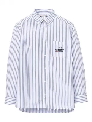 Striped-cotton Pocket-embroidered Shirt