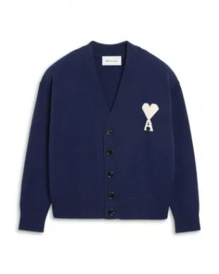 Blue Wool Ami De Coeur Cardigan