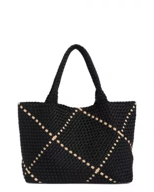Woven Large Tote Bag & Pouch Set