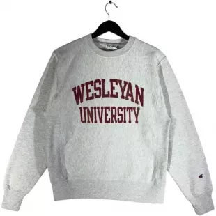 Reverse Weave Wesleyan University Crewneck