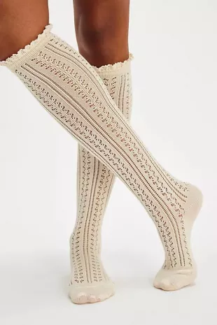 ple Misty Net Pointelle Tall