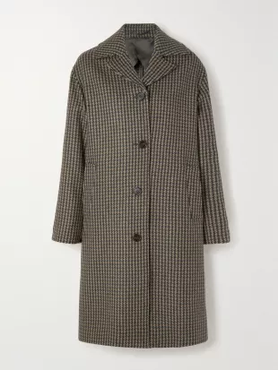 Loriane Houndstooth Wool blend Coat