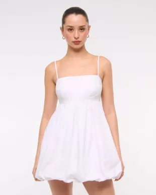 Women's Babydoll Bubble Hem Mini Dress