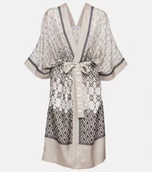 Printed Silk Robe
