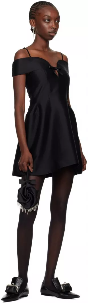 Black Curved Minidress