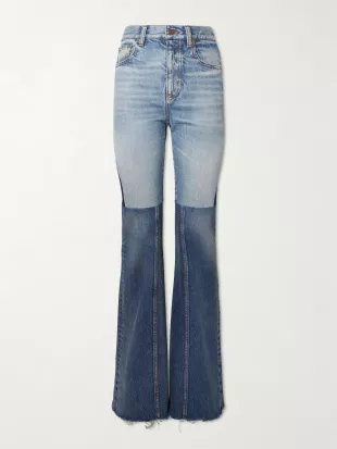 Paneled Mid-Rise Jeans