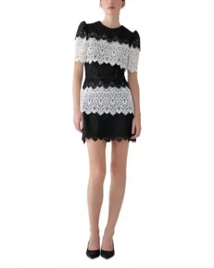 Tiered Lace Mini Dress