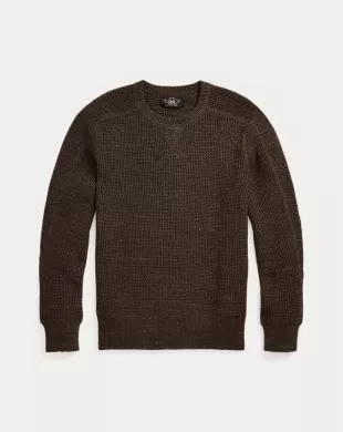 Waffle-Knit Cotton-Wool Sweater