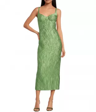 green emerald velvet dress Antonio Melani Born on Fifth Green Black and Navy Plaid One Shoulder S –  The Saved Collection main image 1