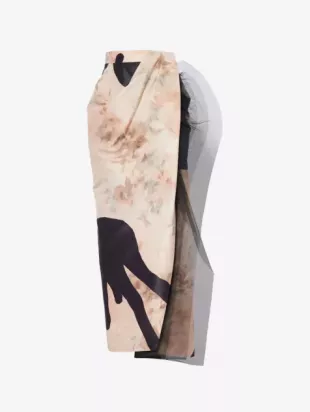 Abstract Pattern Drape Woven Maxi Skirt
