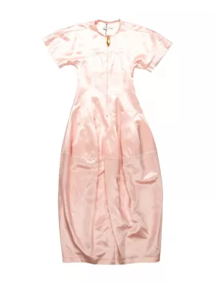 Pink Zip Satin Dress