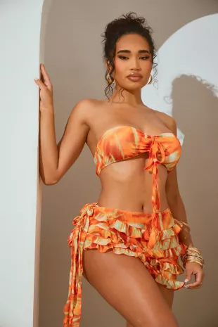 Moments In Paradise Ruffles 3 Piece Bikini Set