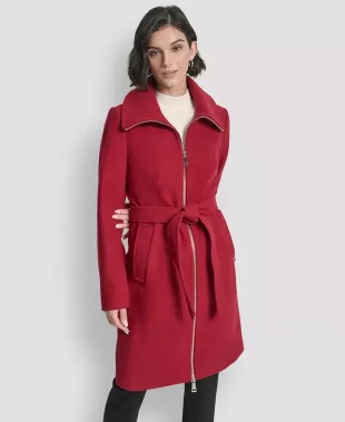 Collared Neck Belted Coat