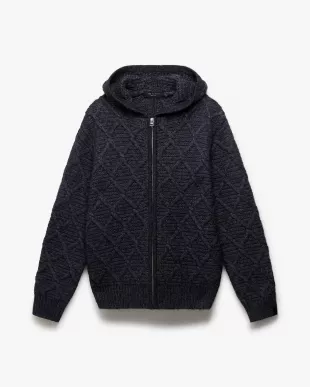 Cable Knit Full Zip Hoodie