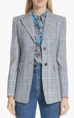 Plaid Pressed Wool Blazer