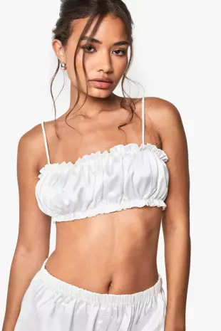 Bridal Satin Frill Pyjama Bralet Top