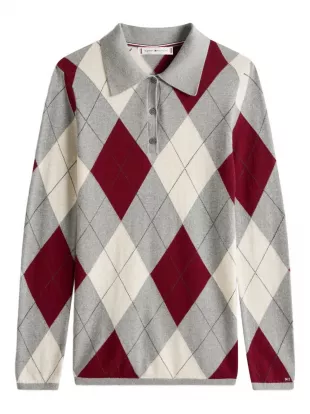 Polo-Collar Sweater In Grey