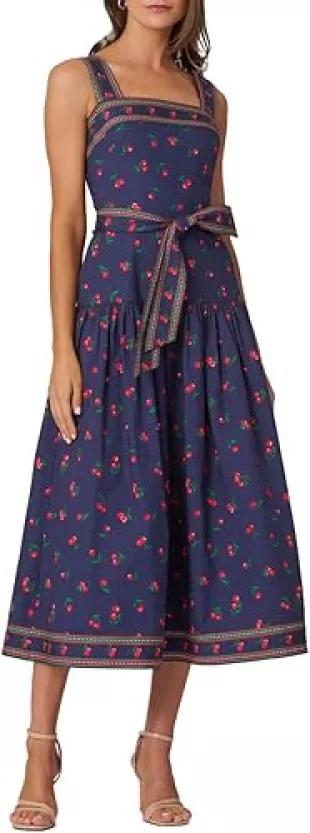 Cherry Border Print Poplin Kora Dress