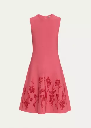 Floral Embroidered Sleeveless Mini Dress