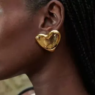 Gold Puff Earrings