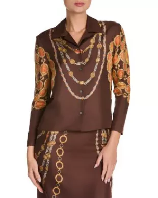 Printed Silk Twill Shirt