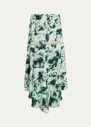 Joelle Printed Silk-Blend Skirt