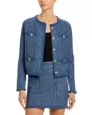 Shayne Boxy Braid-Trim Jacket