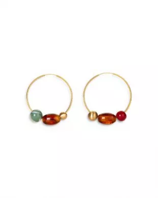 Merida Multicolor Large Bead Hoop Earrings