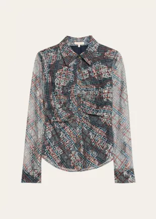 Plaid Hamilton Button Front Blouse