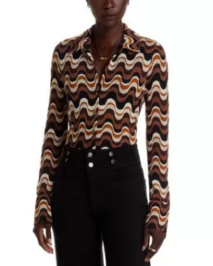 Brandi Wavy Striped Blouse
