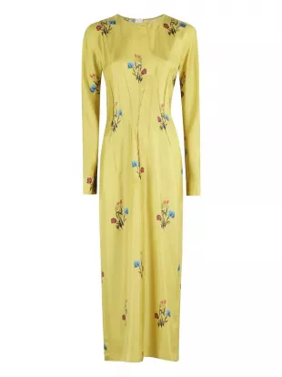 Floral-print Silk-twill Midi Dress