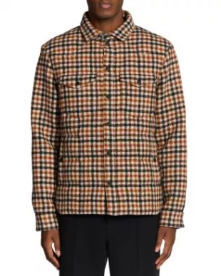 Check Wool Padded Shirt Jacket