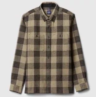 Checked Long Sleeves Waffle Knit Flannel Pure Cotton Shirt