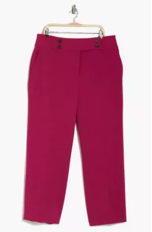 Scuba Crepe Wide Leg Pants in Cranberry