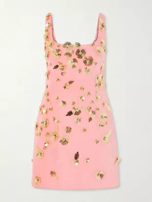 Orange Butterfly Applique Mini Dress