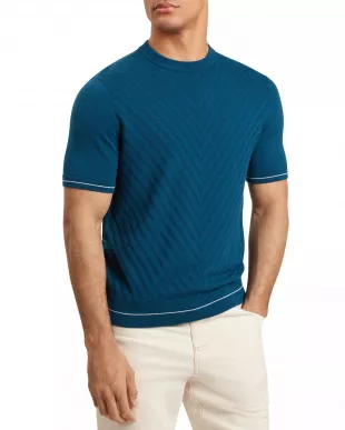 Canon Chevron Stitch T-Shirt in Dark Blue